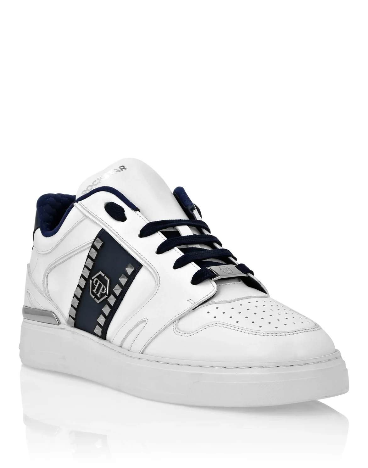 Nappa Leather Lo-Top Sneakers Studs, цвет: Белый