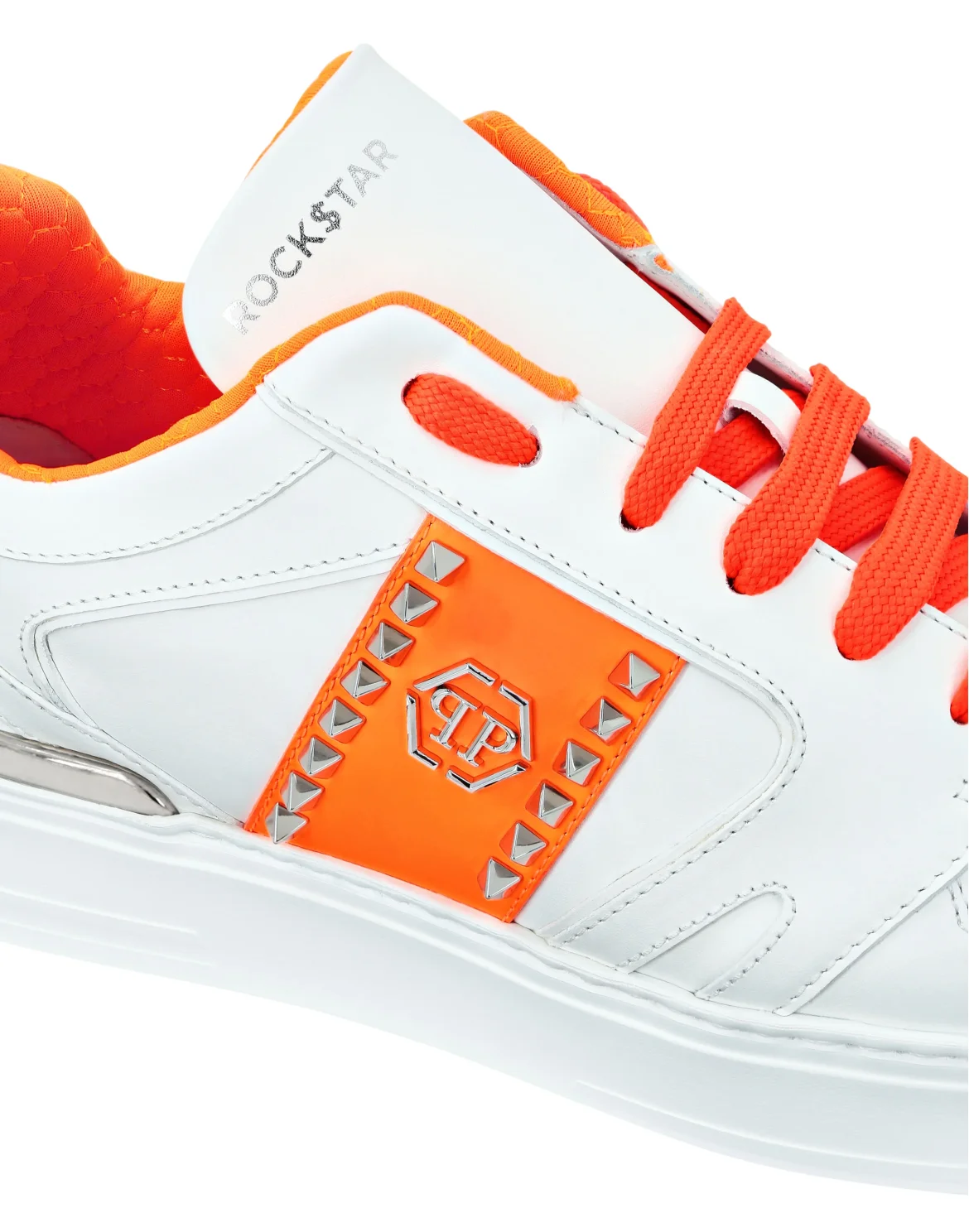Nappa Leather Lo-Top Sneakers Studs, цвет: Оранжевый