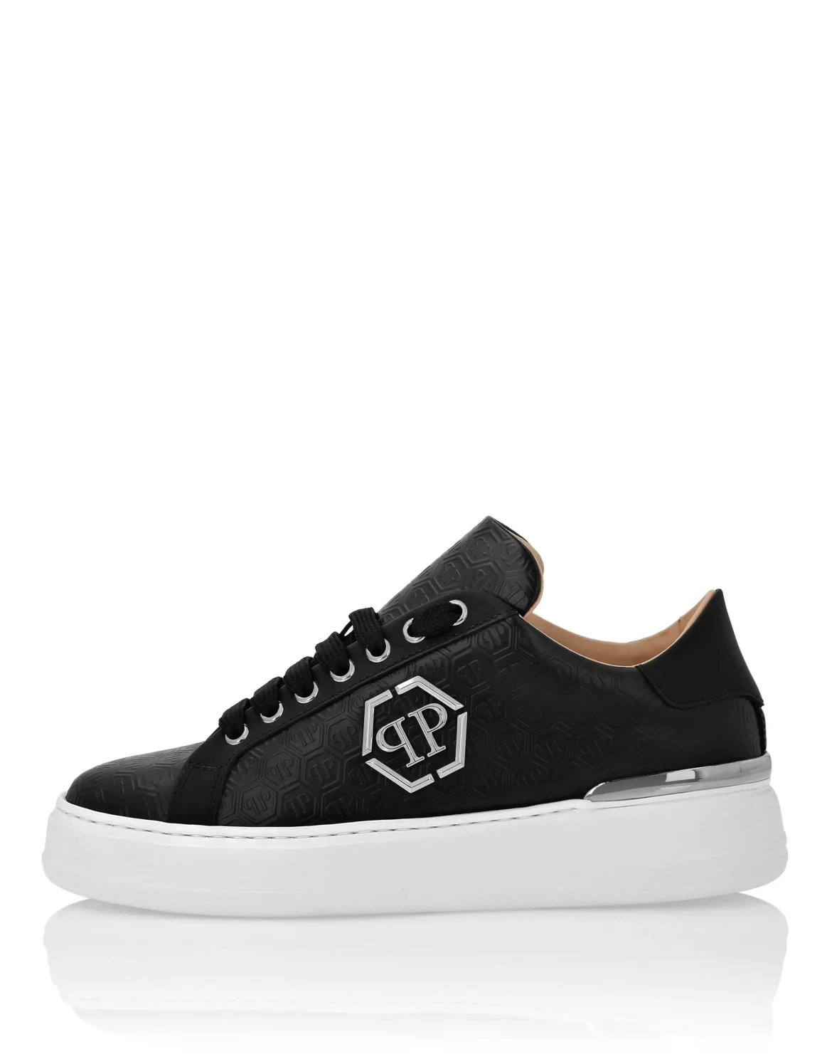 Nappa Leather Lo-Top Sneakers Monogram, цвет: Черный