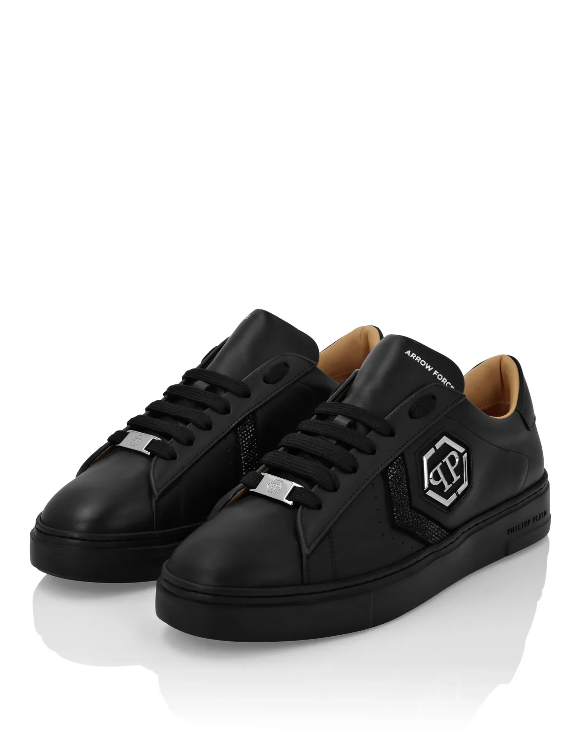 Lo-Top Leather Arrow Force Strass Sneakers, цвет: Черный
