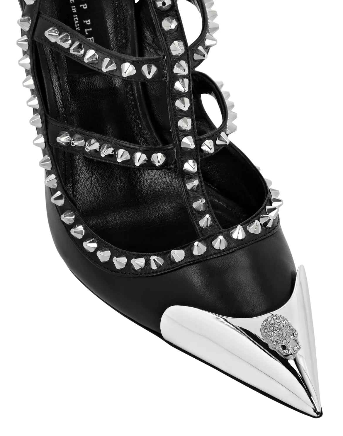 Nappa Leather Sandals High Heels Studs, цвет: Черный