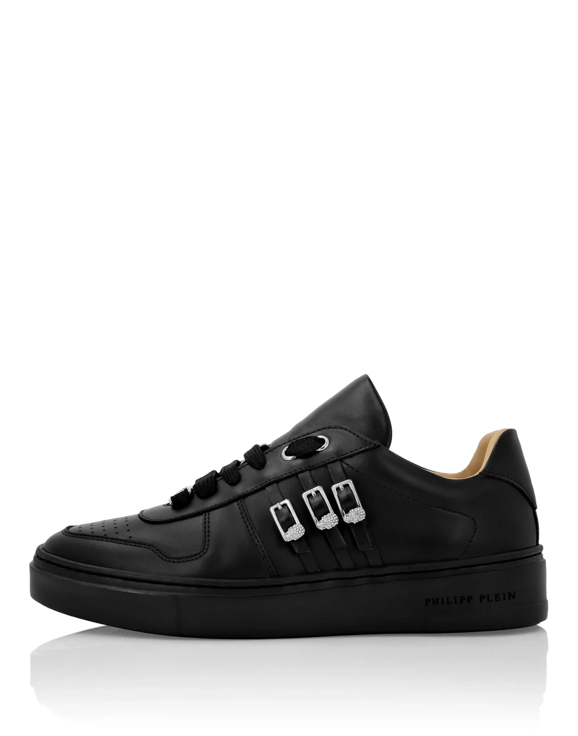 Nappa Leather Lo-Top Sneakers Skull, цвет: Черный