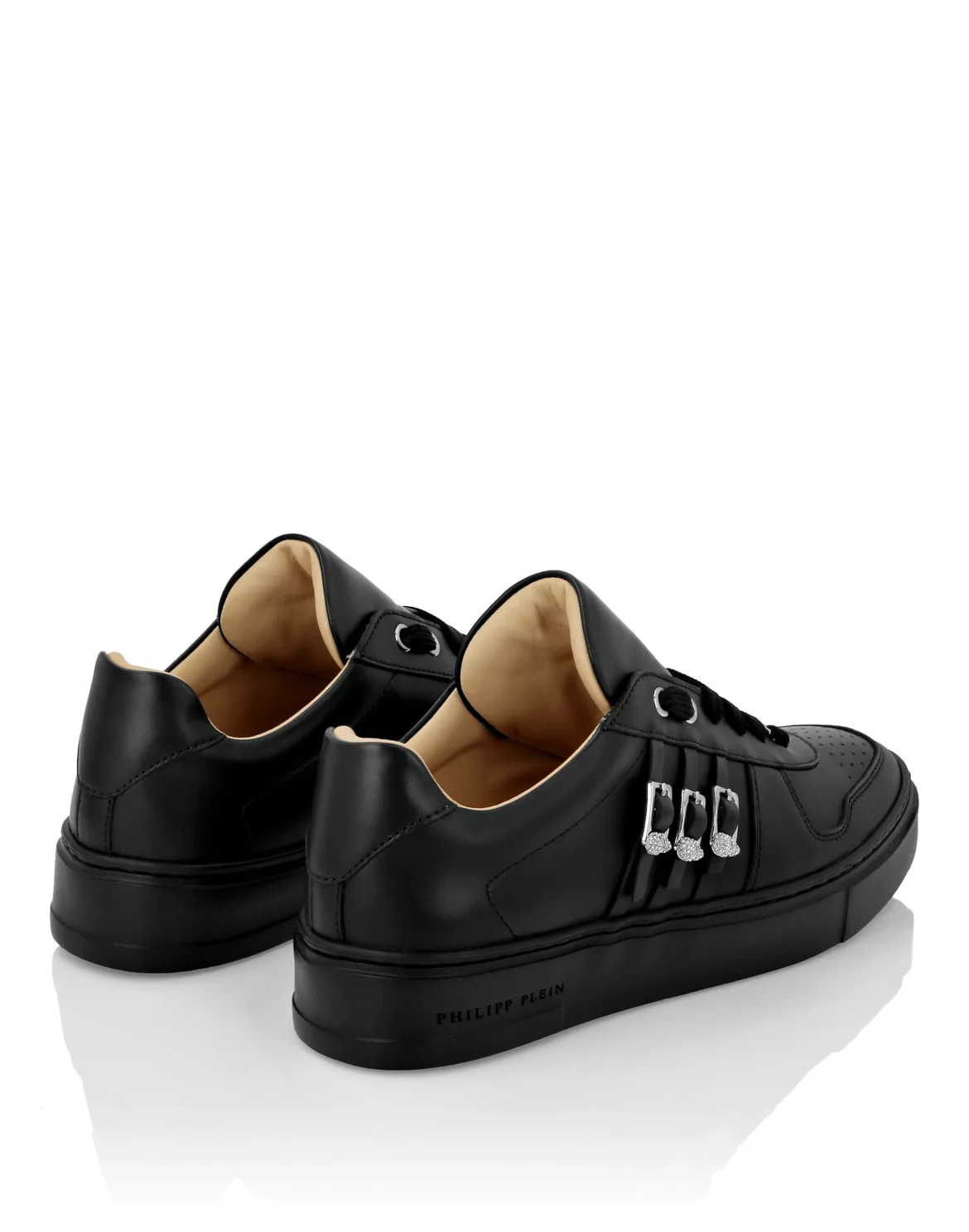 Nappa Leather Lo-Top Sneakers Skull, цвет: Черный