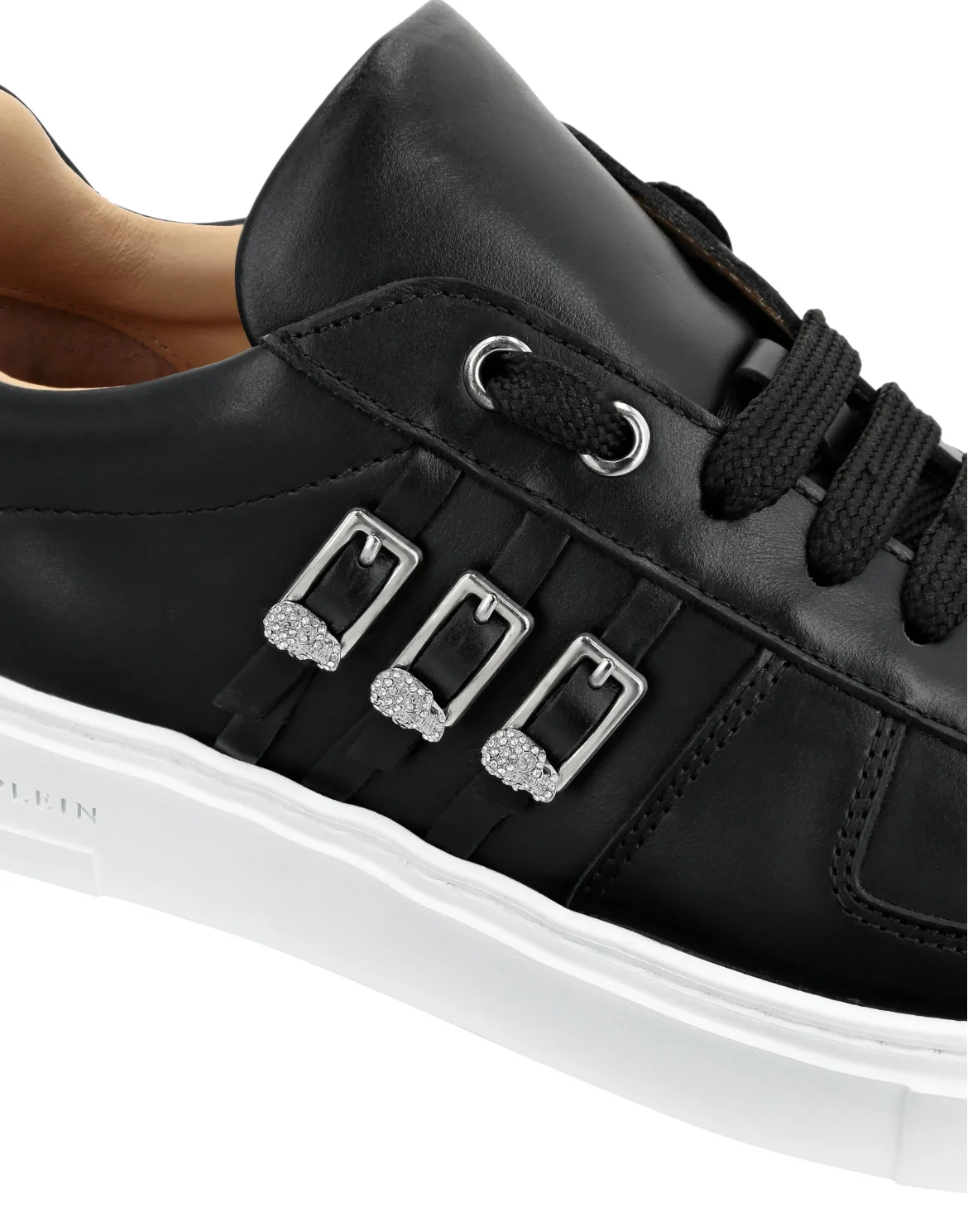 Nappa Leather Lo-Top Sneakers Skull, цвет: Черный