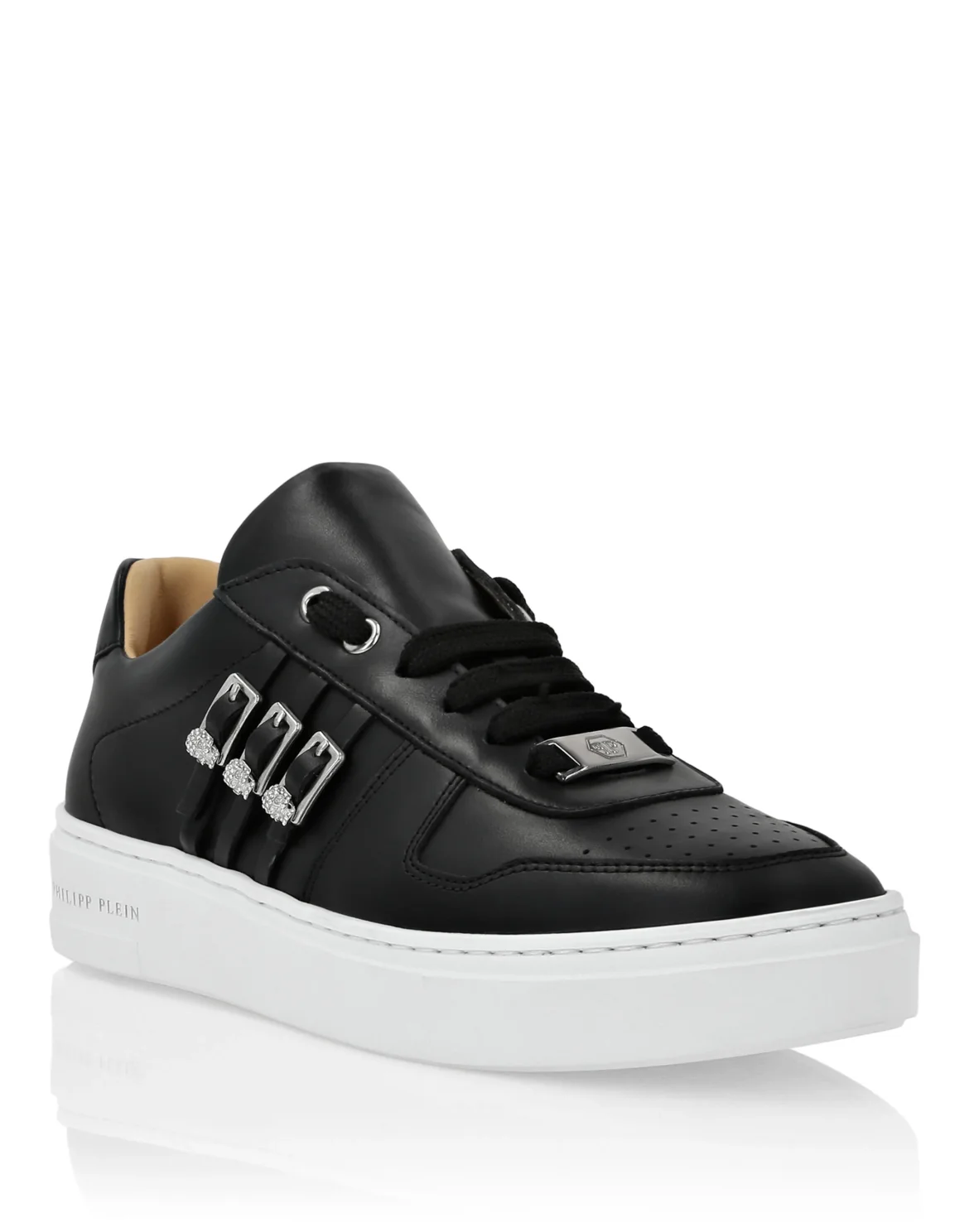 Nappa Leather Lo-Top Sneakers Skull, цвет: Черный