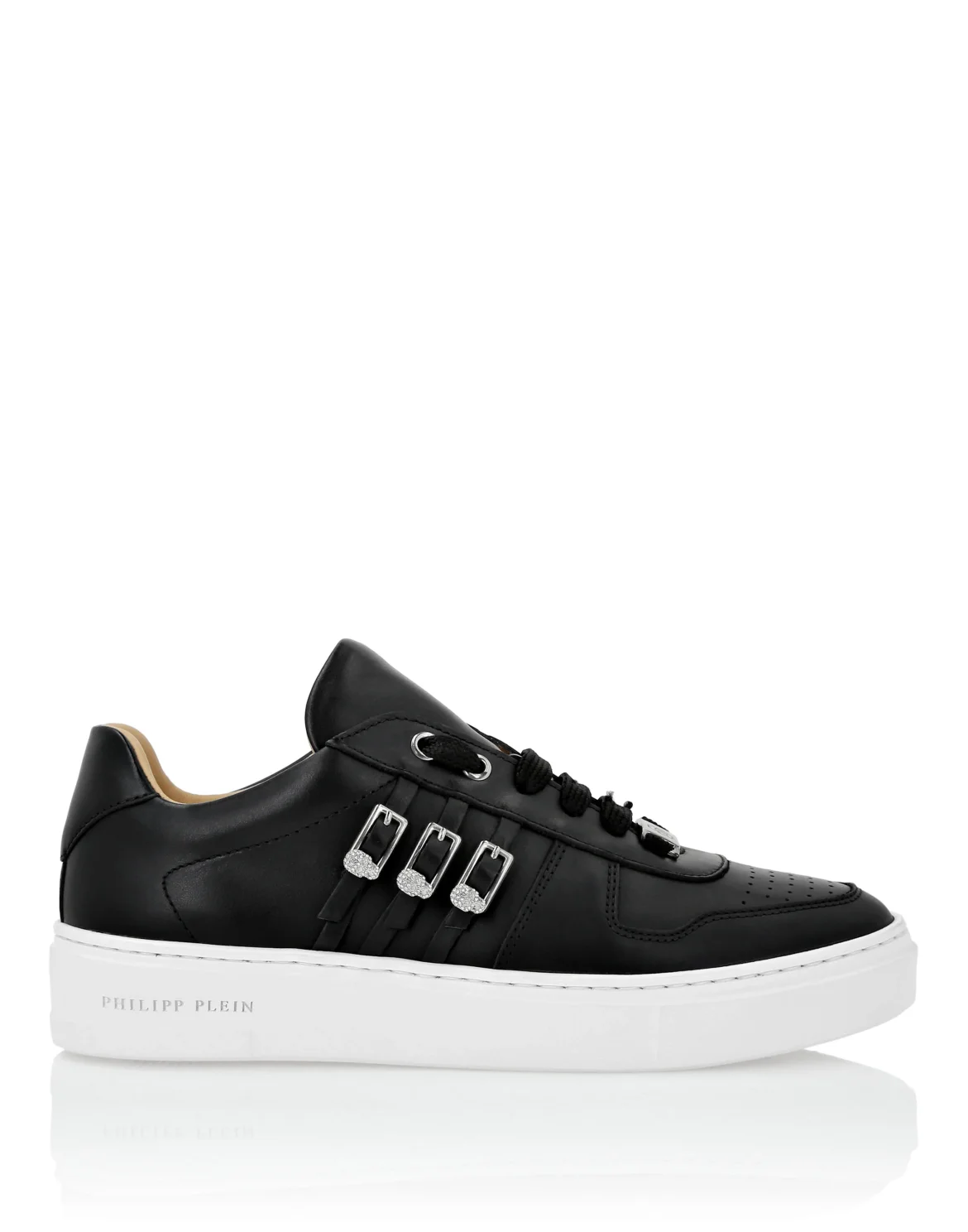 Nappa Leather Lo-Top Sneakers Skull, цвет: Черный
