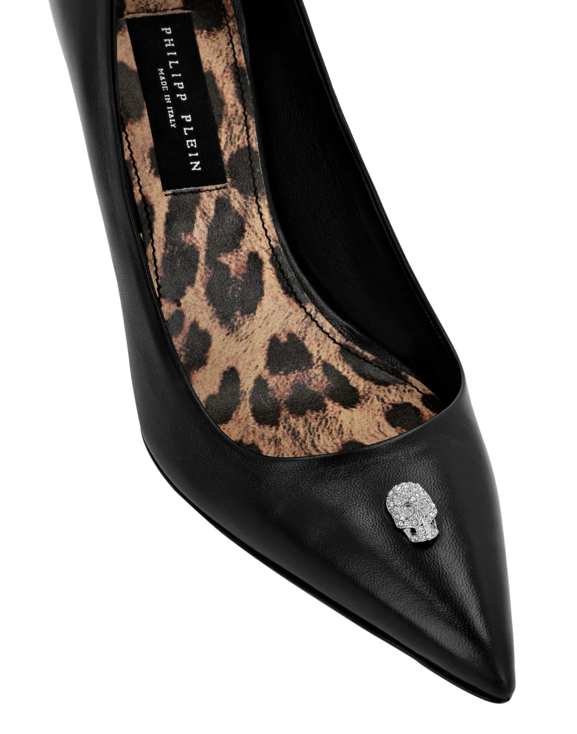 Nappa Leather Decollete Mid Heels Skull strass, цвет: Черный