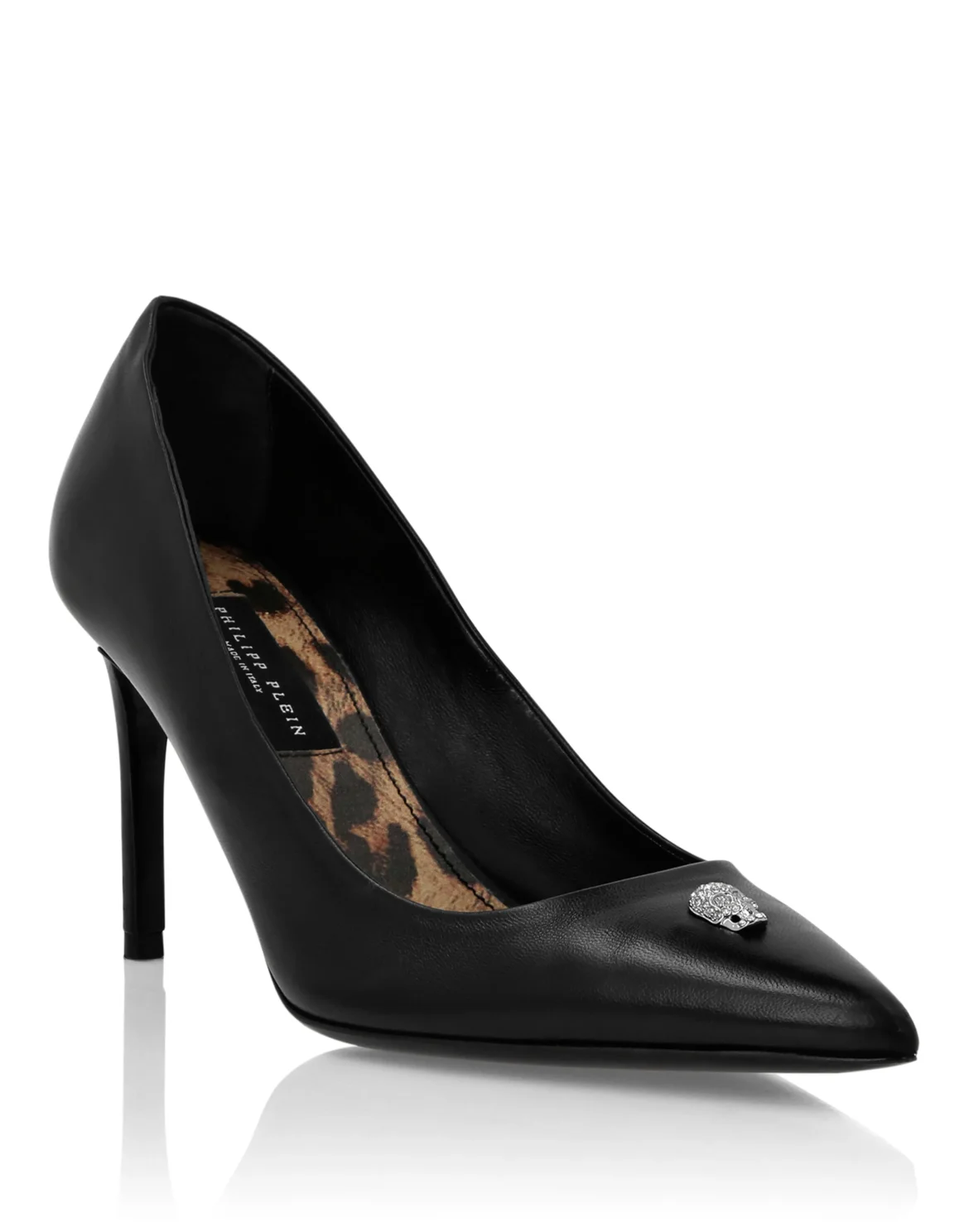 Nappa Leather Decollete Mid Heels Skull strass, цвет: Черный