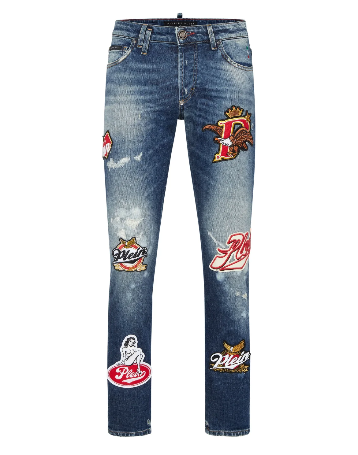 Super Straight Cut Jeans Plein Beers, цвет: Синий