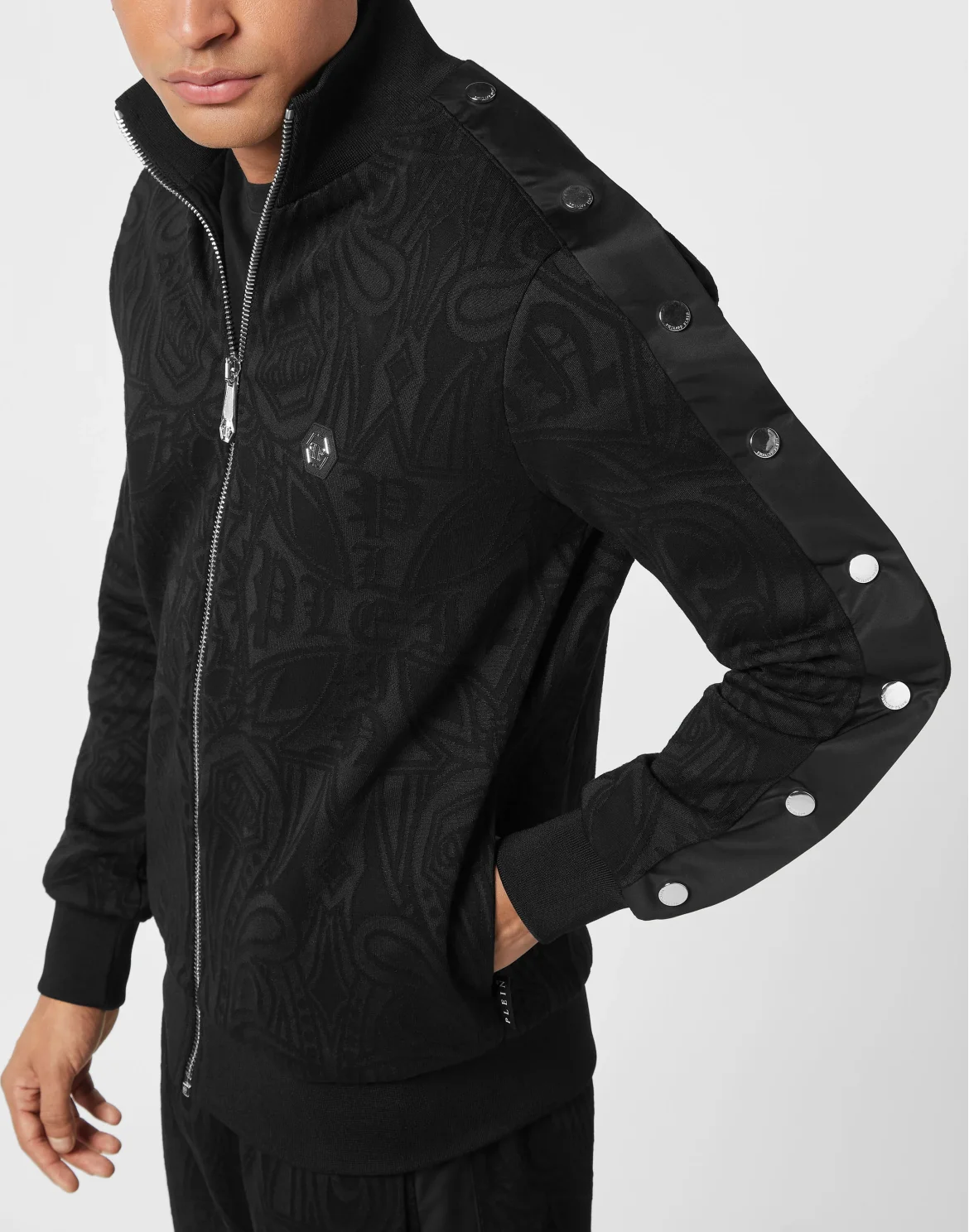 Jacquard Tracksuit Jacket Chrome Crest, цвет: Черный