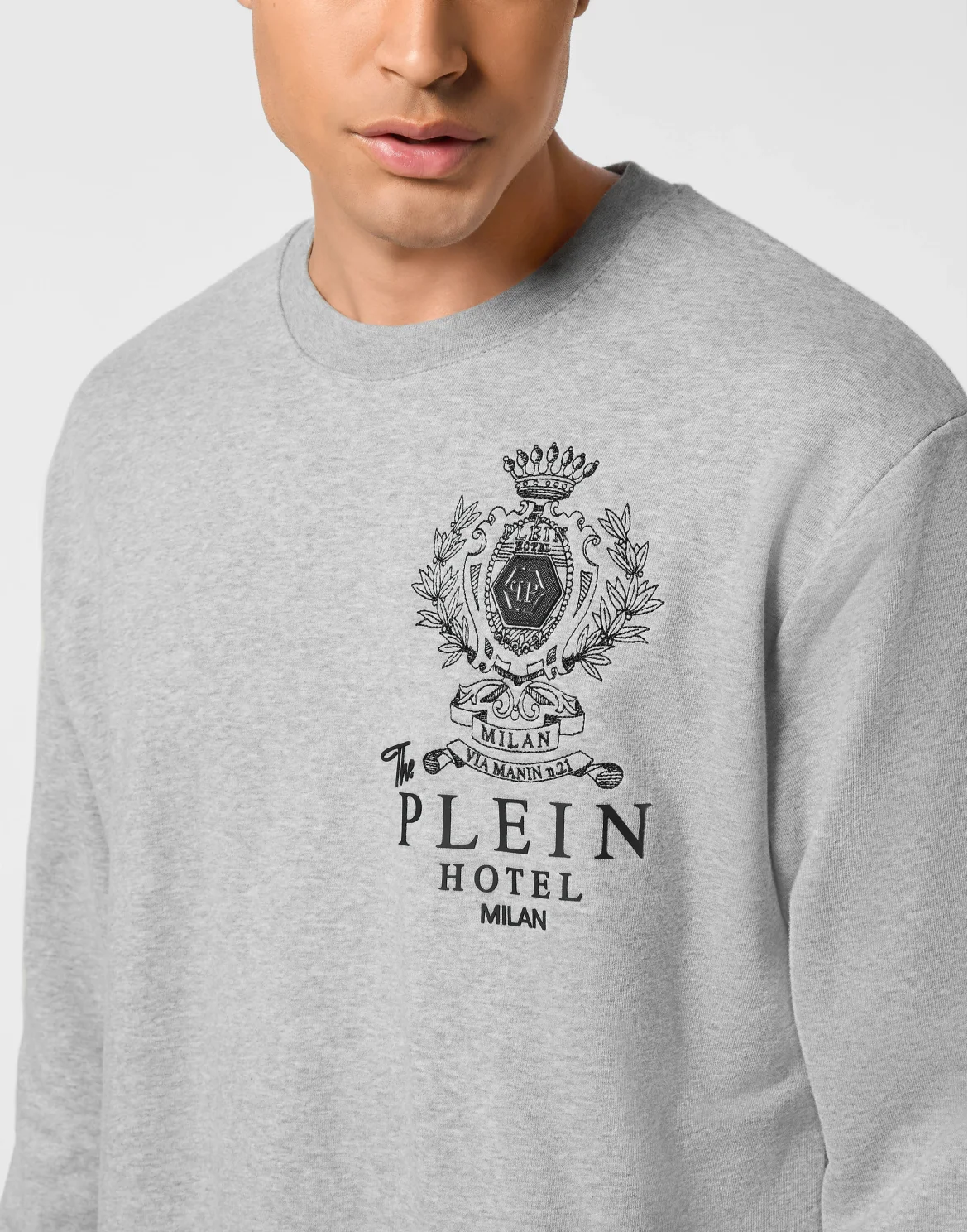 Fleece Round Neck Sweatshirt Plein Hotel, цвет: Серый