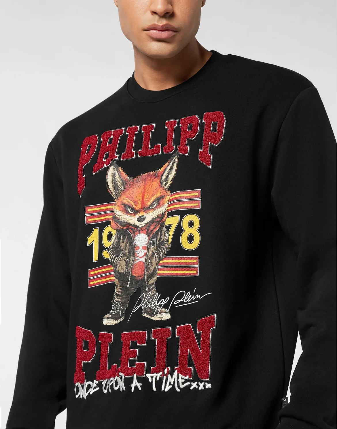 Round Neck Sweatshirt College Animals, цвет: Черный