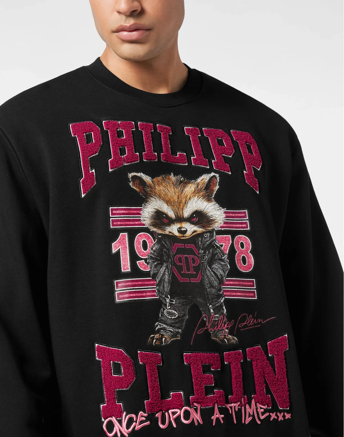 Fleece Sweatshirt College Raccoon, цвет: Черный