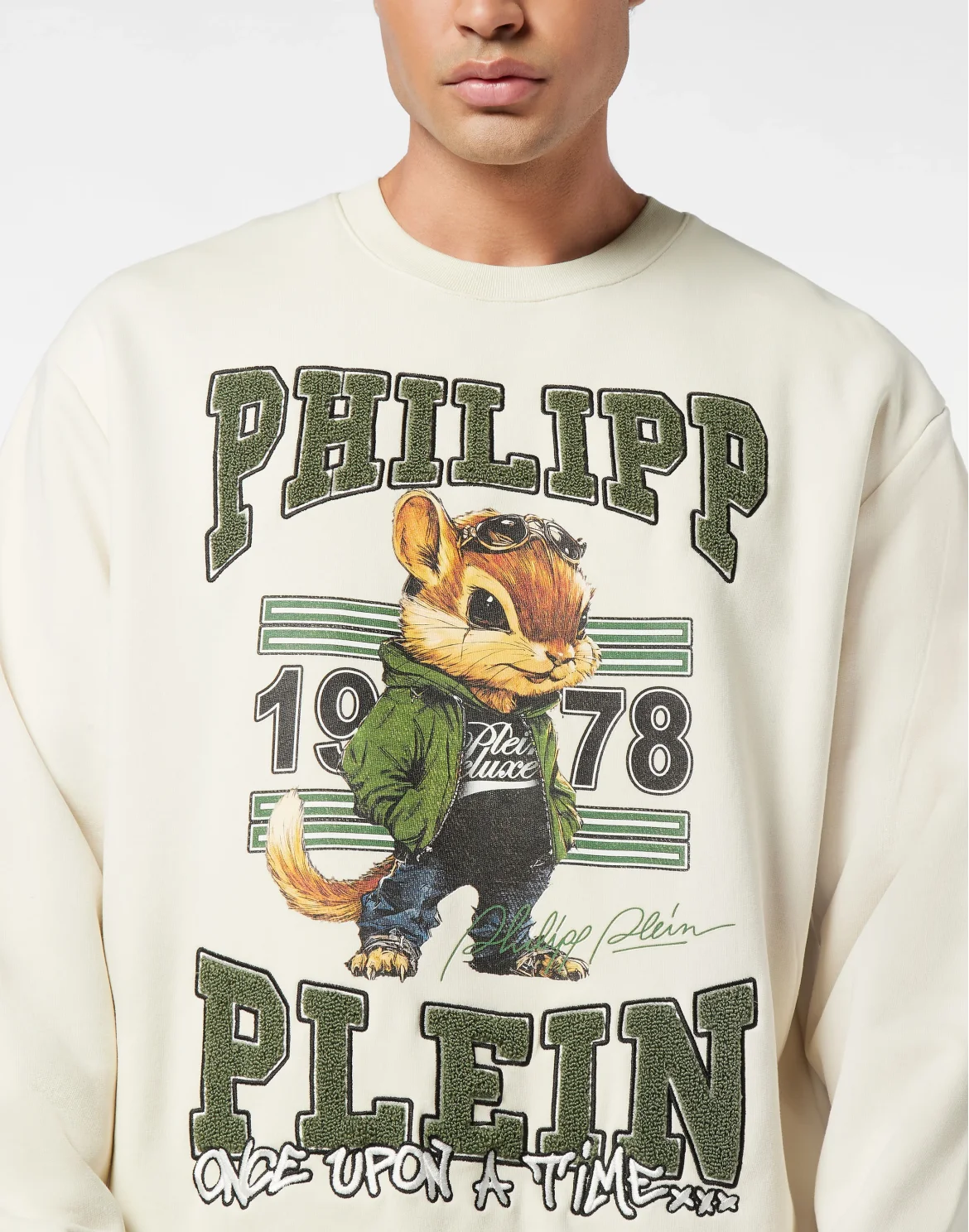 Round Neck Sweatshirt College Squirrel, цвет: Бежевый