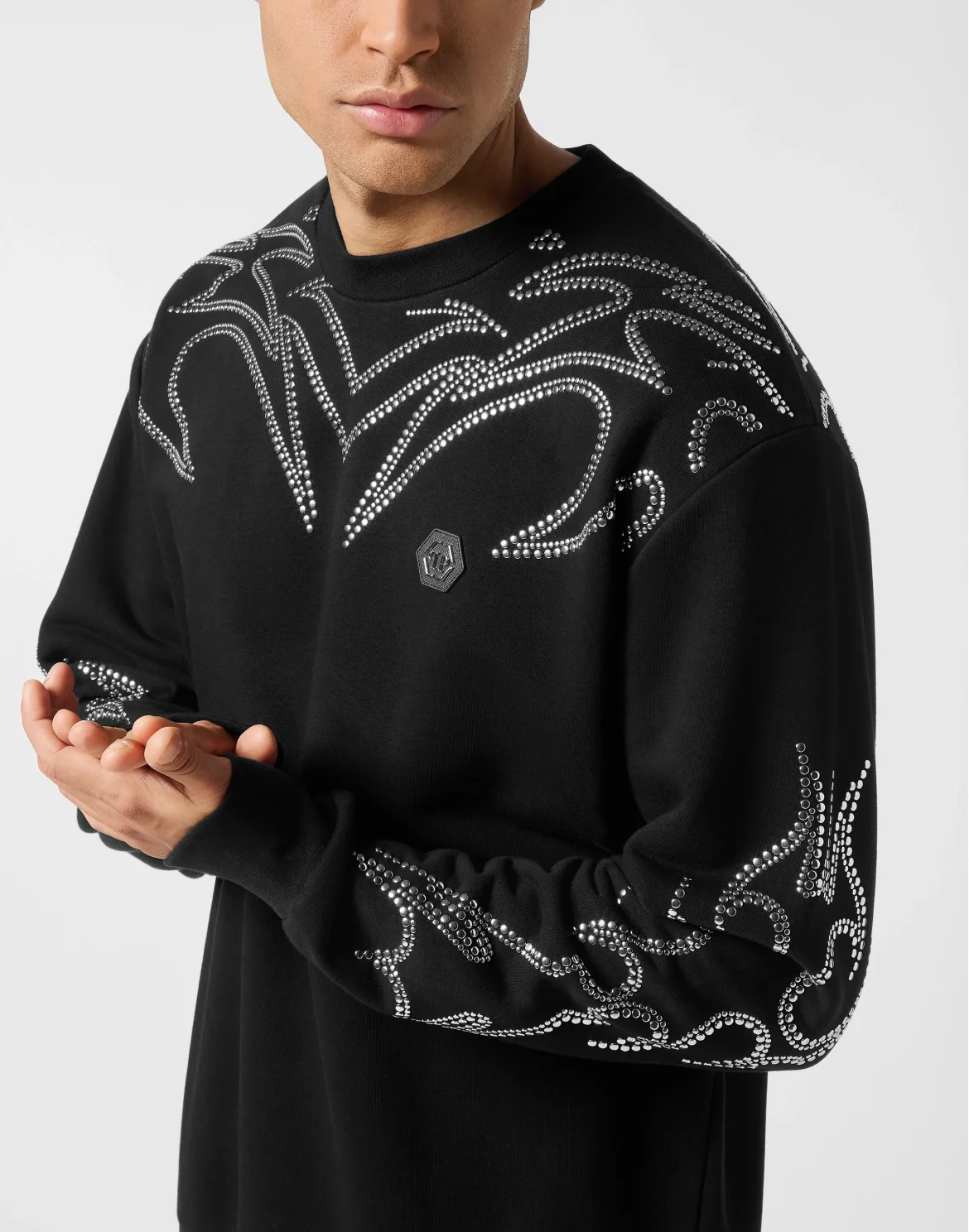 Fleece Sweatshirt Texas Studs, цвет: Черный