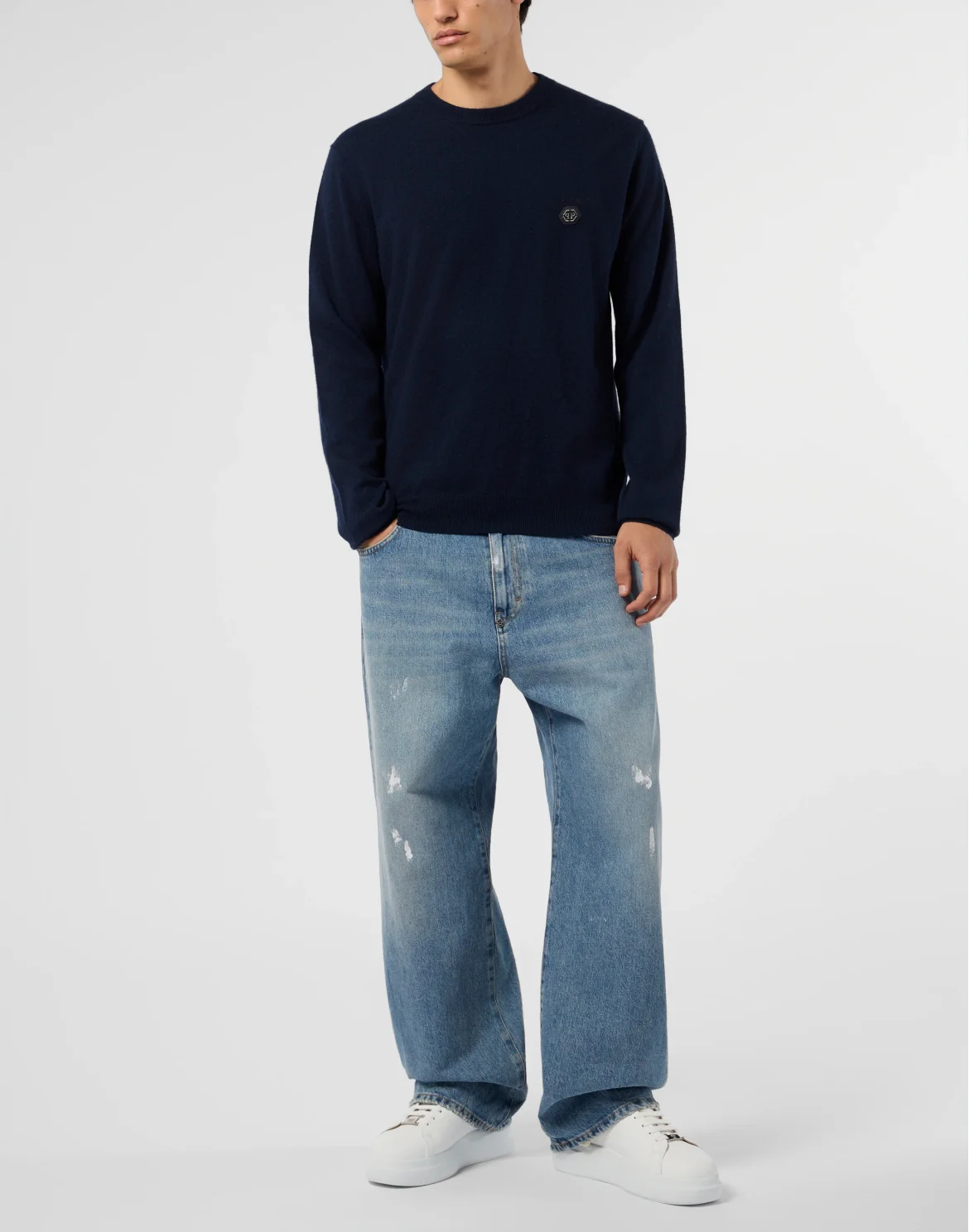 Round Neck Pullover Greatness, цвет: Синий