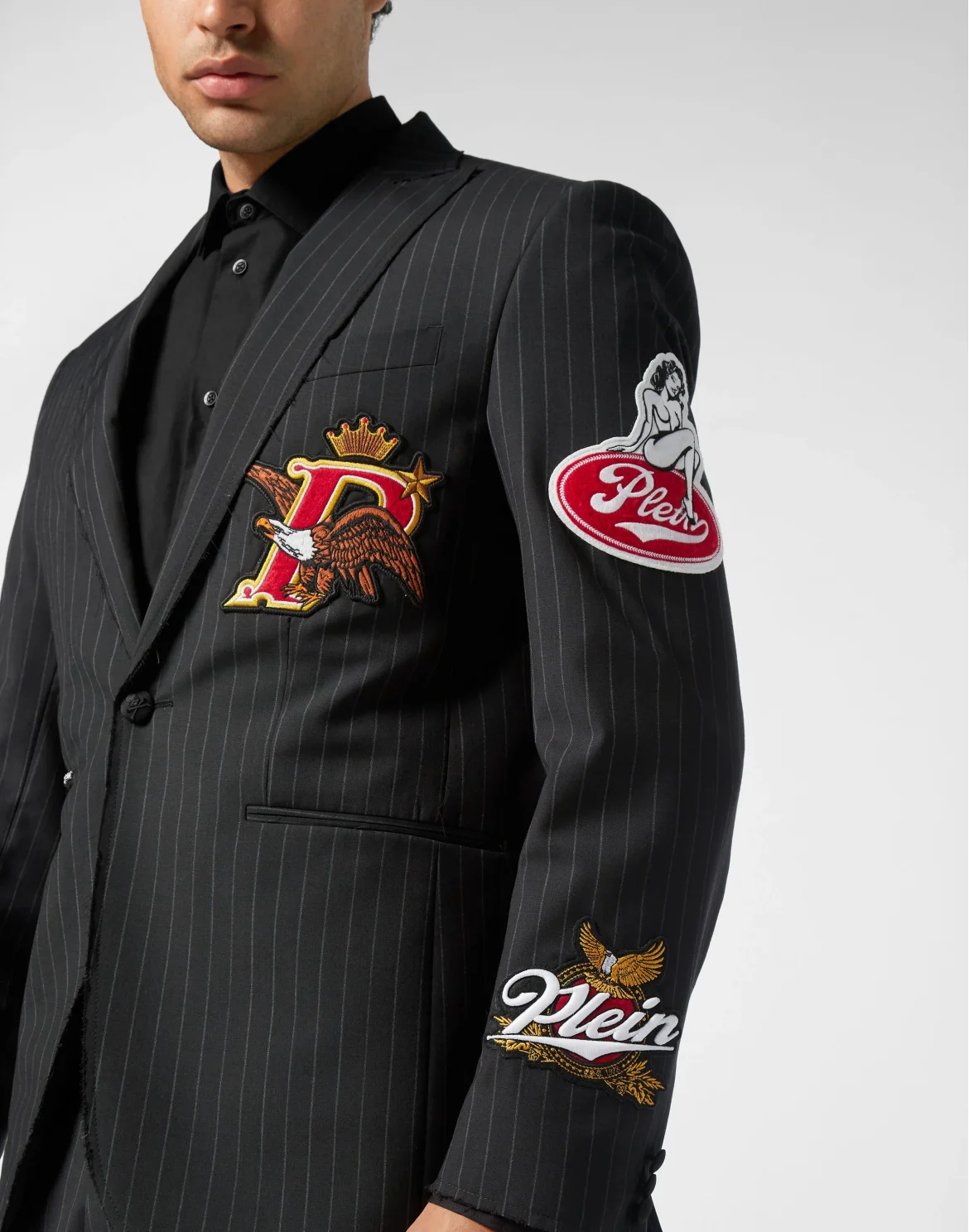 Straight Regular Fit Blazer Beers Patches, цвет: Серый