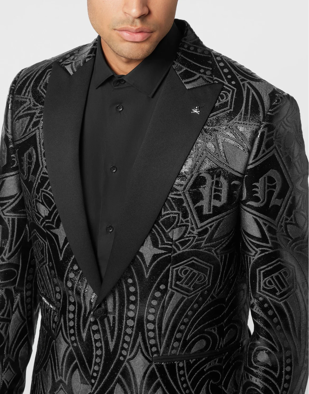 Jacquard Lord Fit Blazer Gothic Plein, цвет: Черный