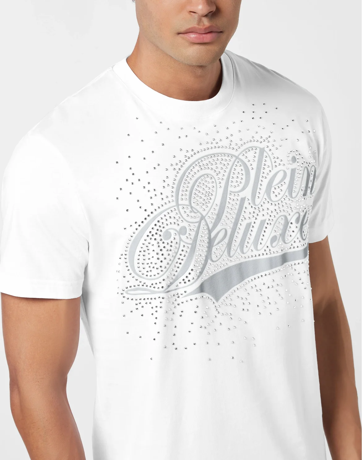 Round Neck T-Shirt Plein Deluxe Stones, цвет: Белый
