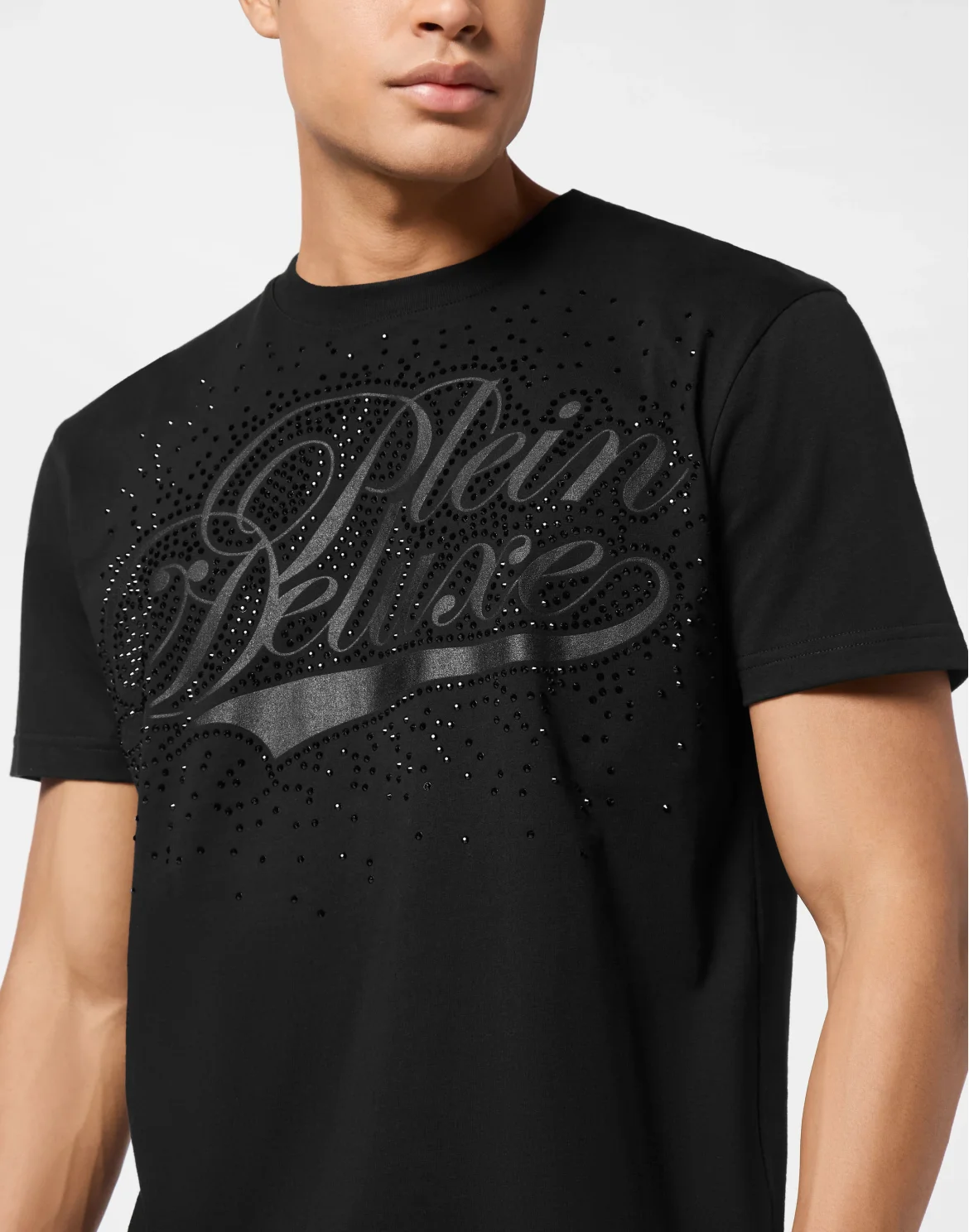 Round Neck T-Shirt Plein Deluxe Stones, цвет: Черный