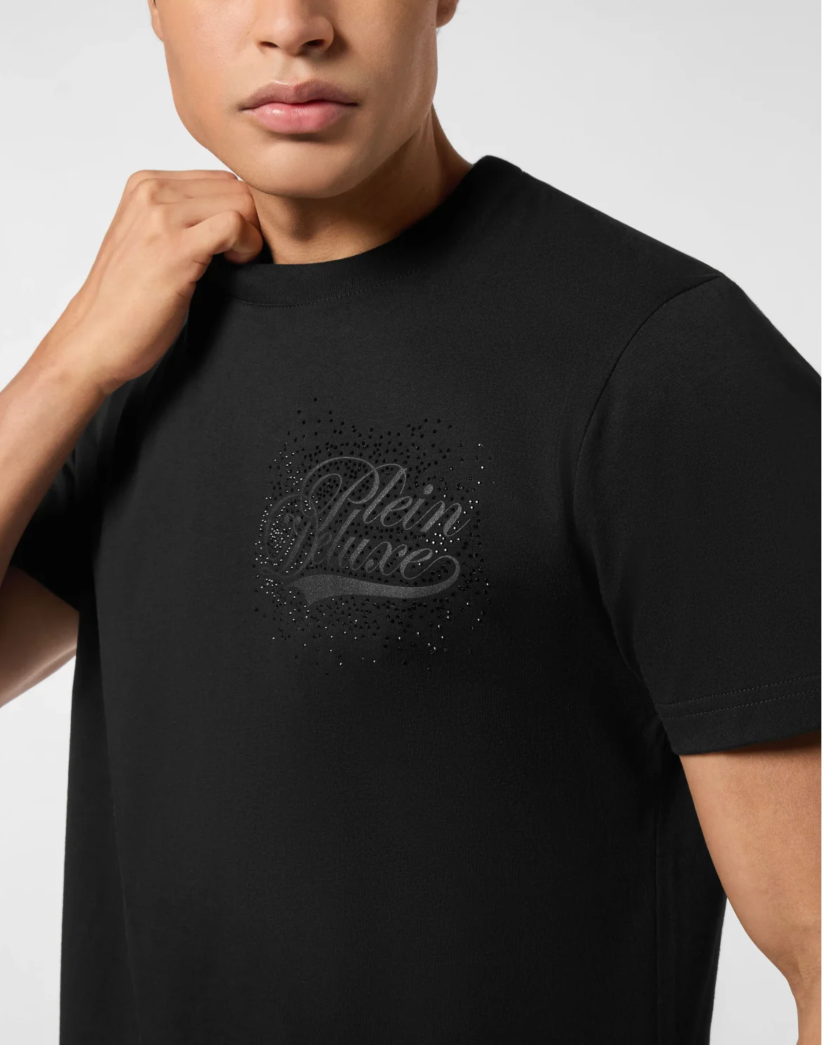 Round Neck T-Shirt Plein Deluxe Stones, цвет: Черный