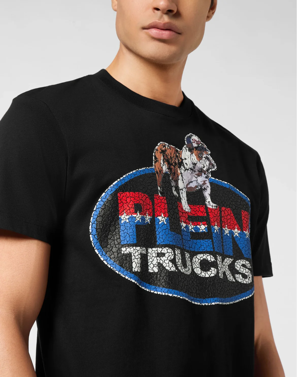 Round Neck T-Shirt Bulldog, цвет: Черный