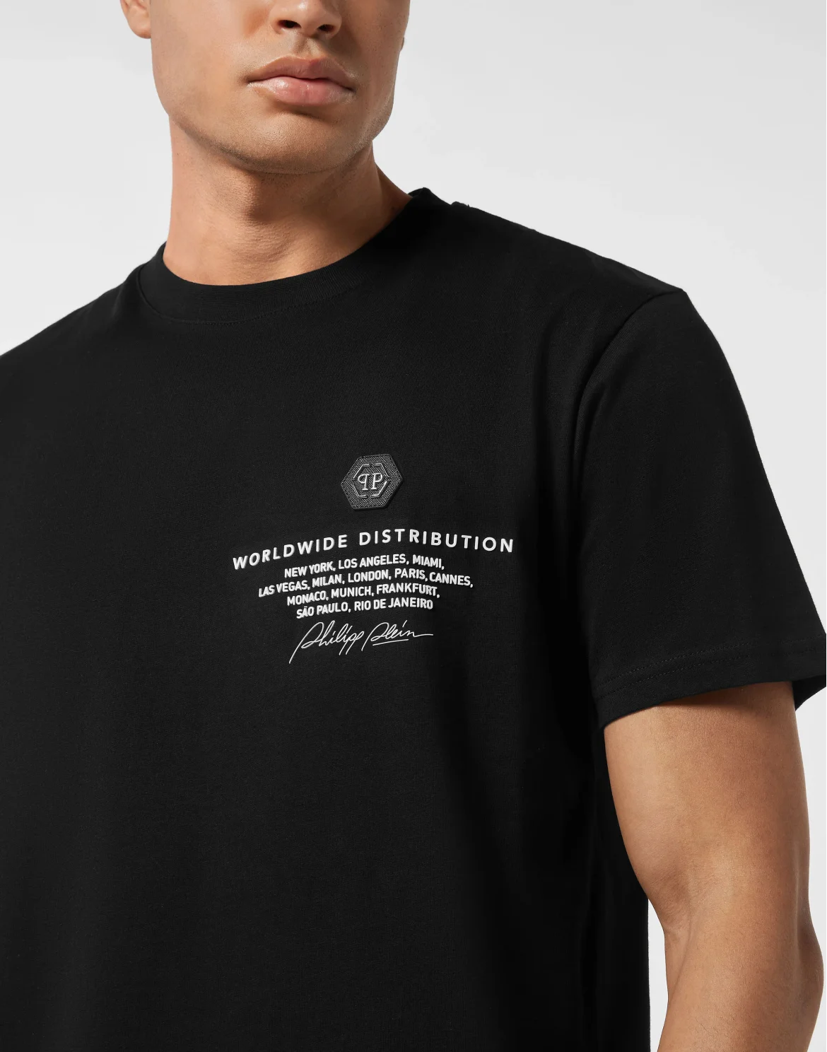 Round Neck T-Shirt Plein Worldwide, цвет: Черный