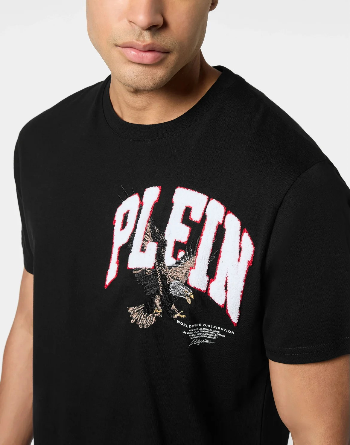 Round Neck T-Shirt Crystal Eagle Mini, цвет: Черный