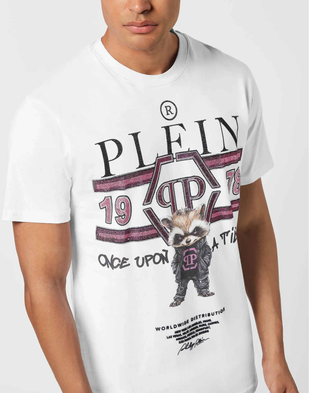Round Neck T-Shirt Plein College Animals, цвет: Белый