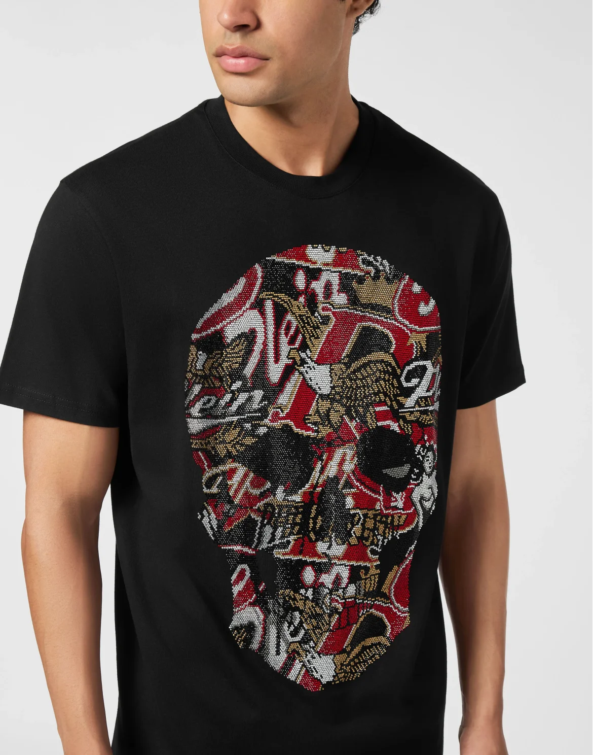 Round Neck T-Shirt Skull Stones, цвет: Черный