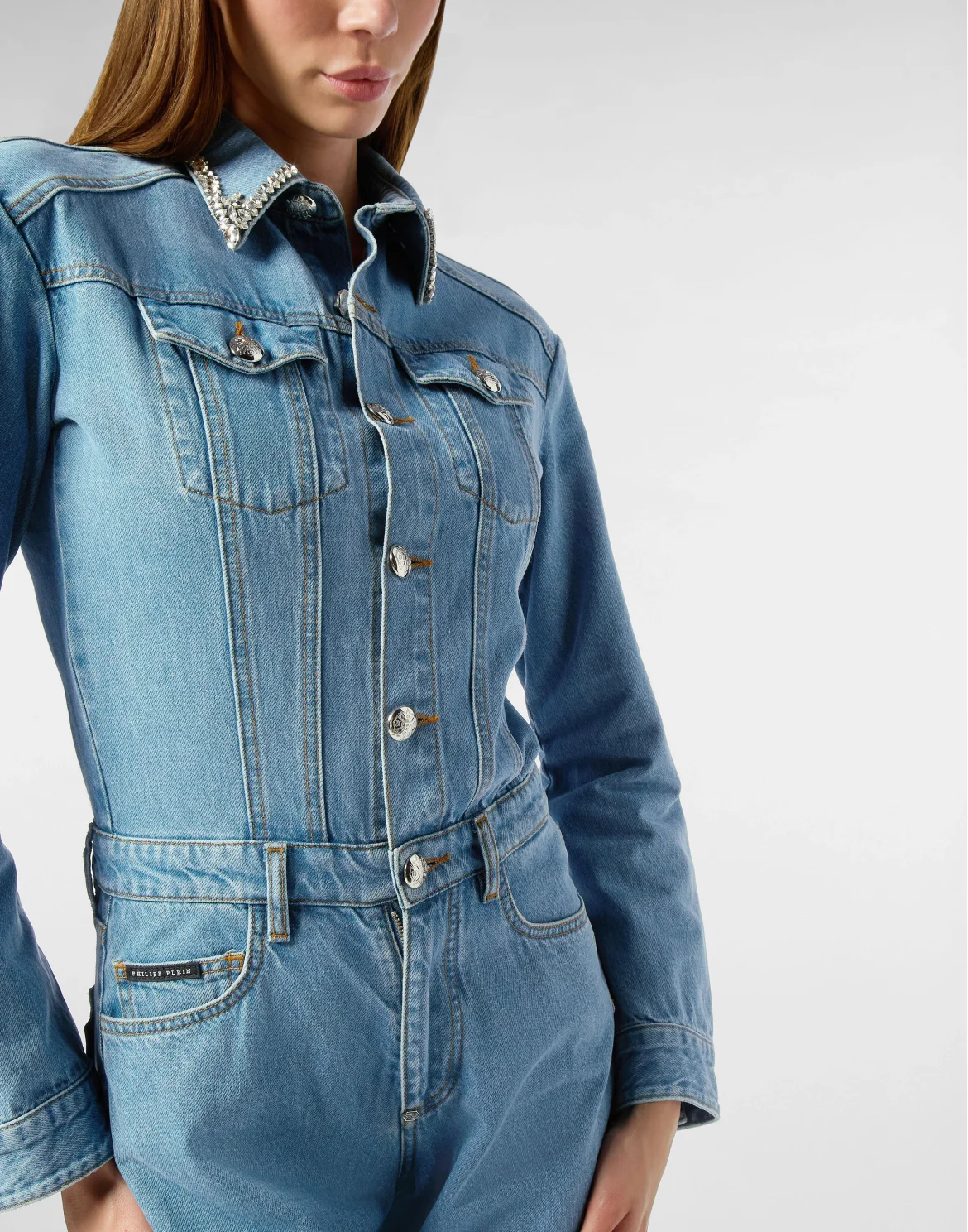 Skater Jumpsuit Application Crystal, цвет: Синий