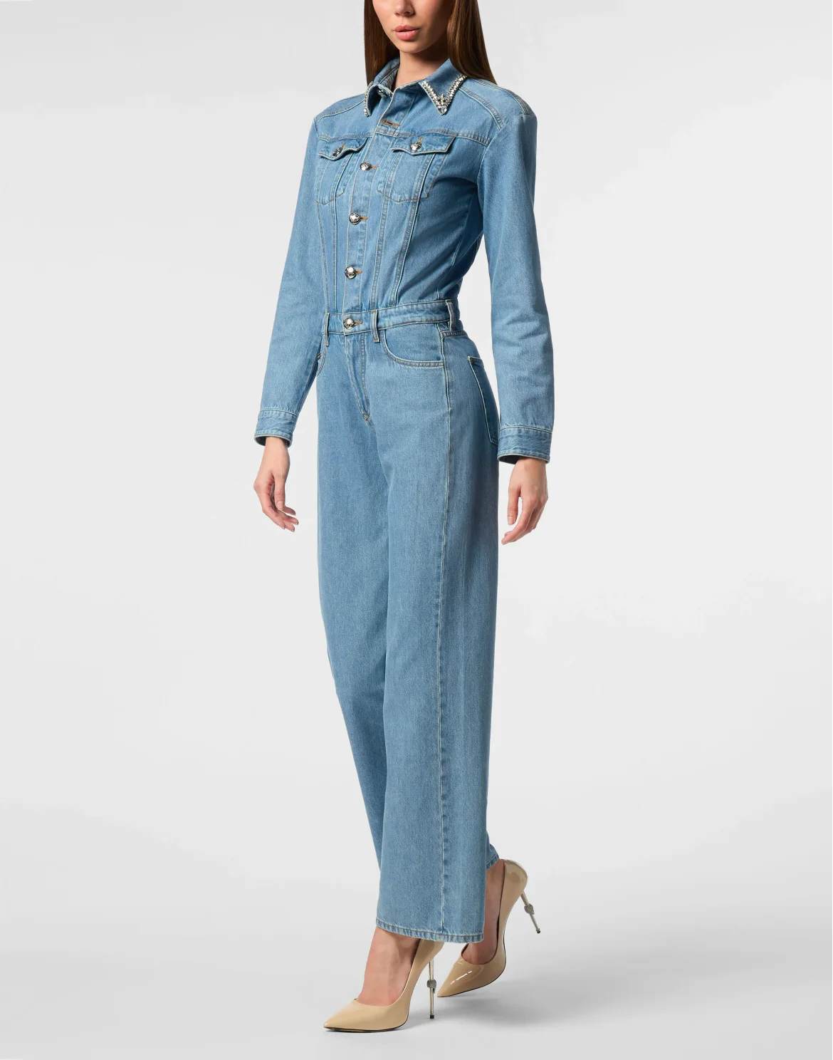 Skater Jumpsuit Application Crystal, цвет: Синий