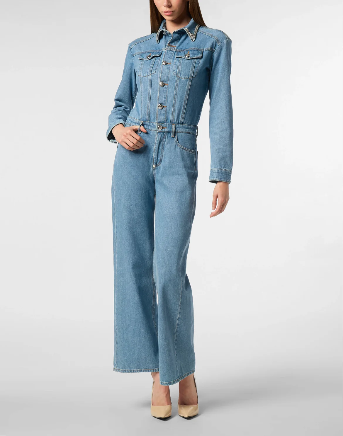 Skater Jumpsuit Application Crystal, цвет: Синий
