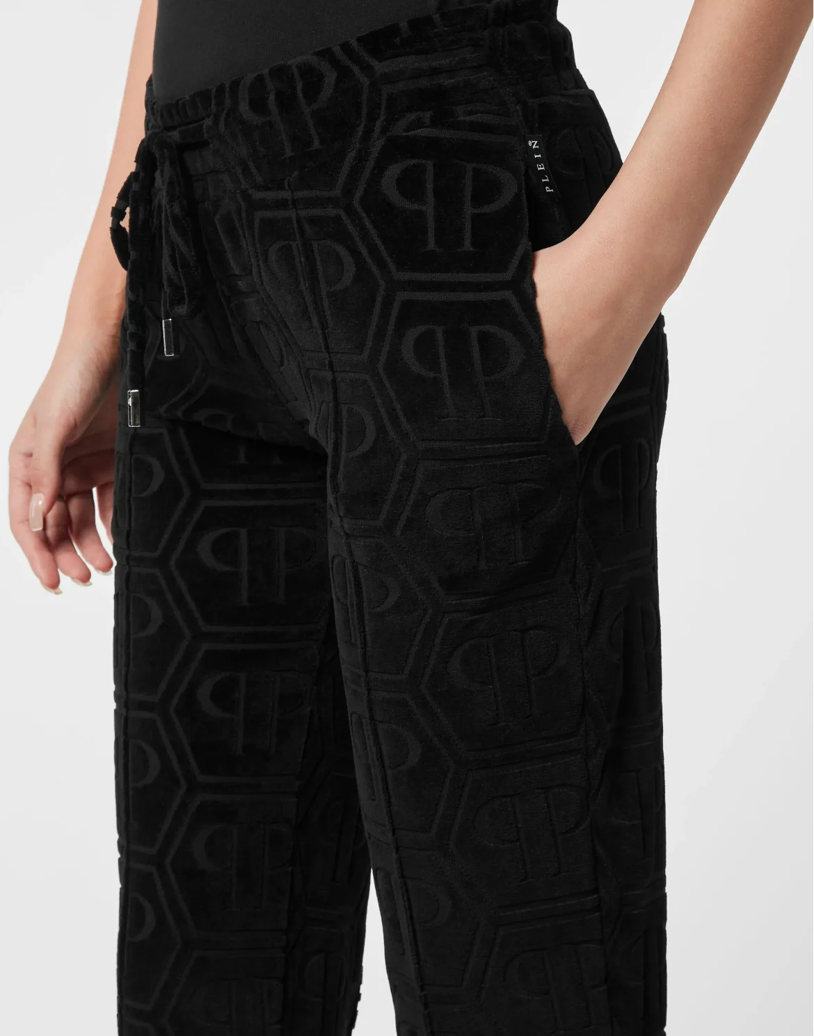 Flared Jogging Pants Jacquard Monogram, цвет: Черный