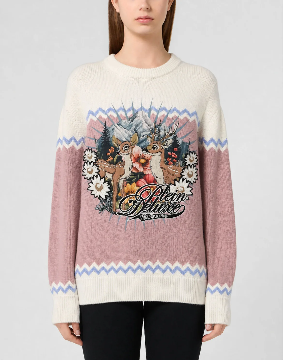 Embroidered Roundneck Pullover Fairy, цвет: Розовый
