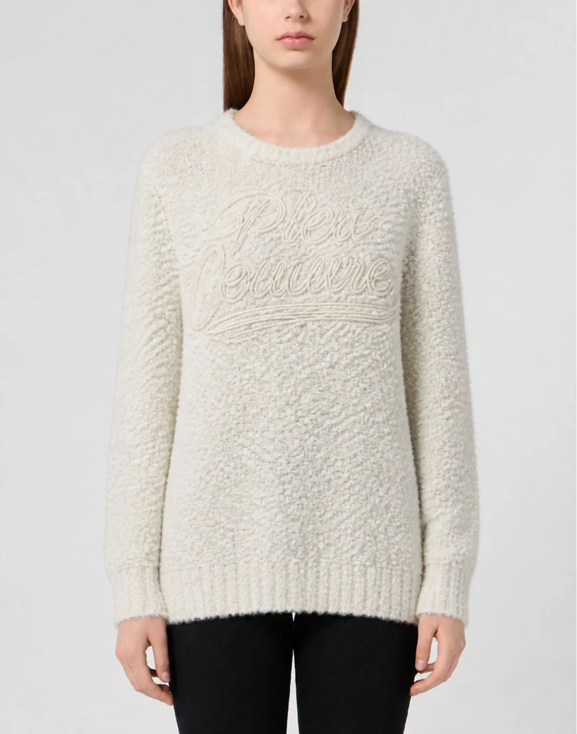 Roundneck Pullover with Plein Deluxe Signature Signature, цвет: Бежевый