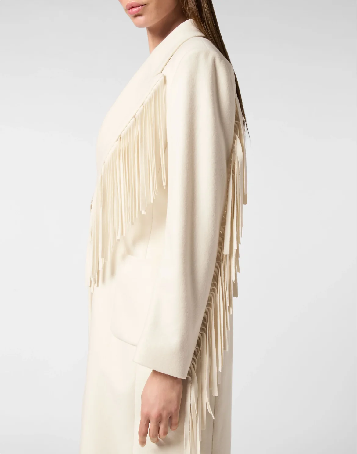 Fringes Long Coat Plein Deluxe, цвет: Бежевый