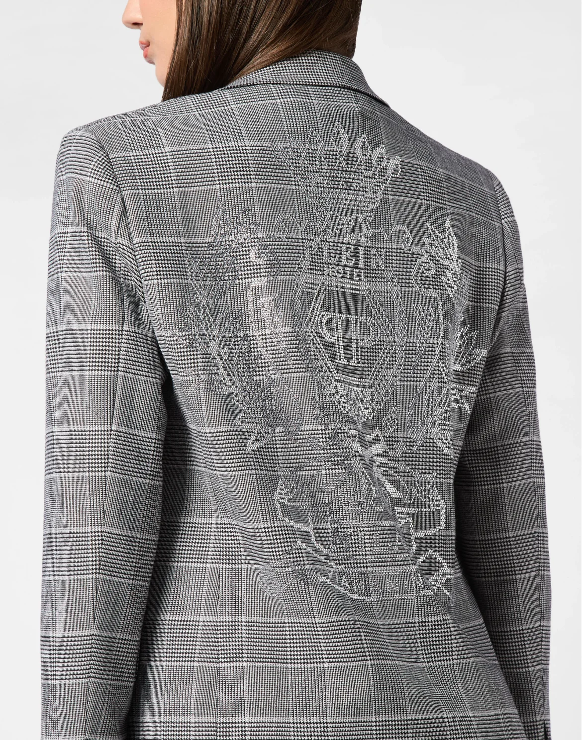 Boyfriend Fit Blazer Prince of Wales Crest, цвет: Серый