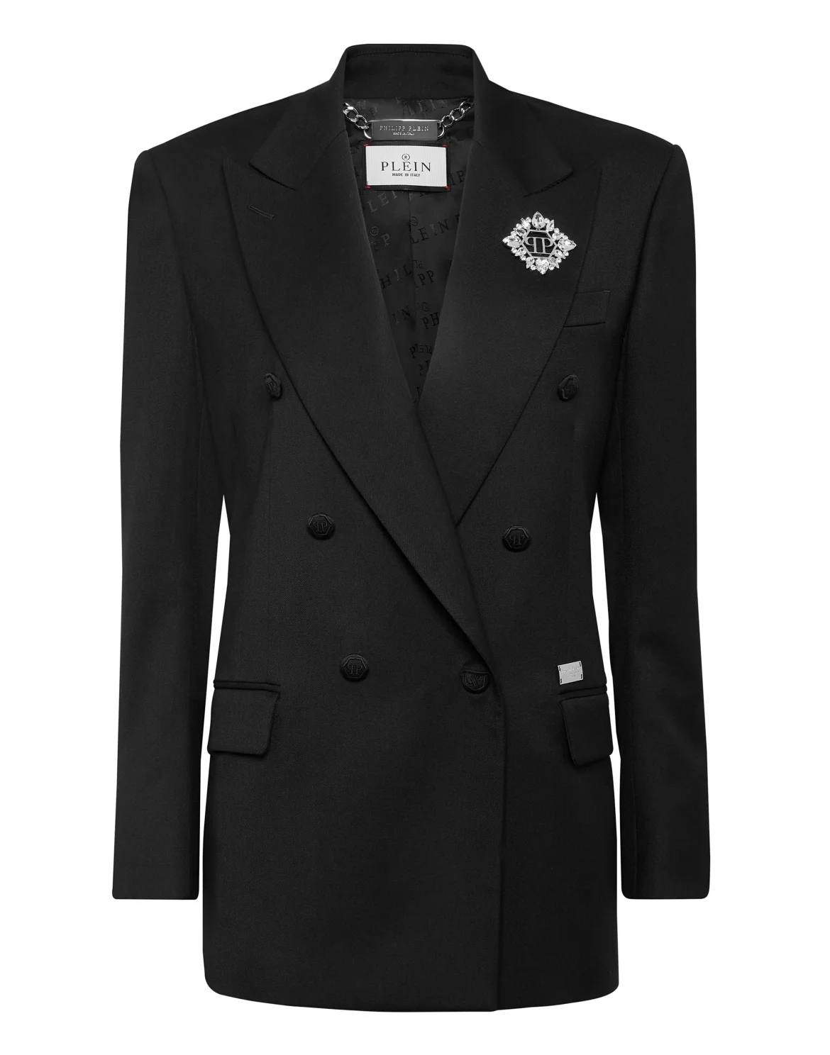 Double-Breasted Blazer Brooch, цвет: Черный