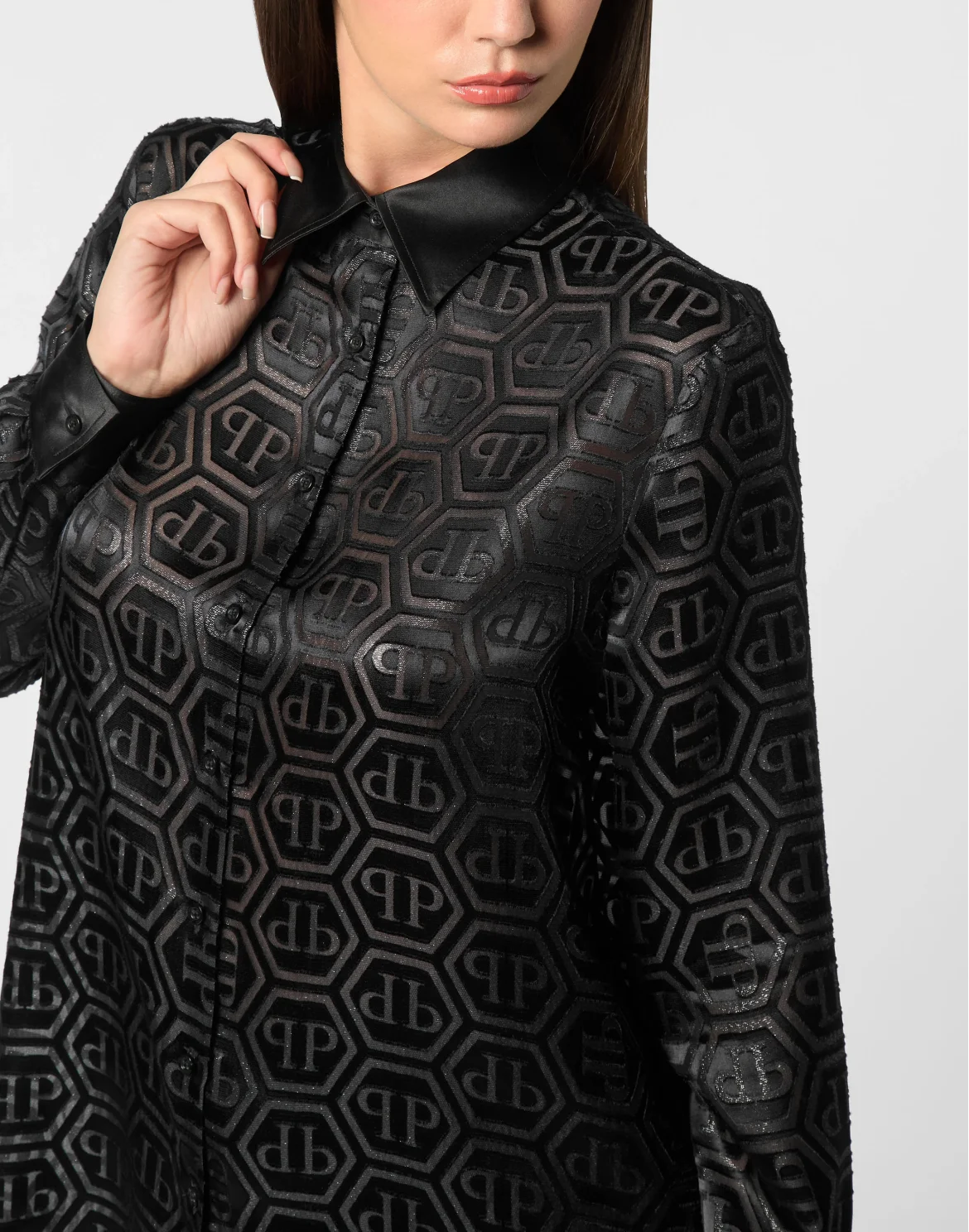 Regular Fit Shirt Monogram, цвет: Черный