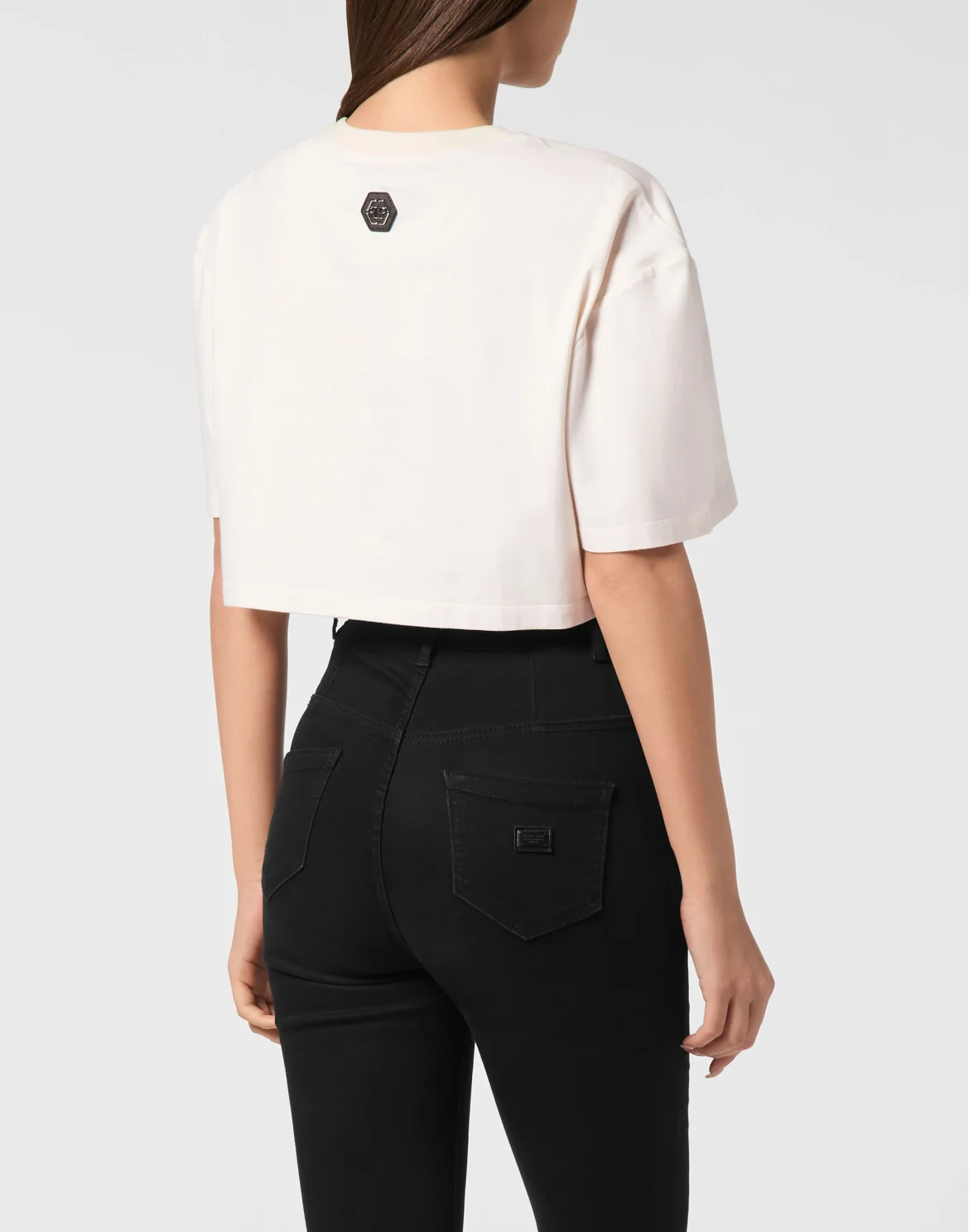 Cropped T-Shirt Late Checkout Crystal, цвет: Бежевый
