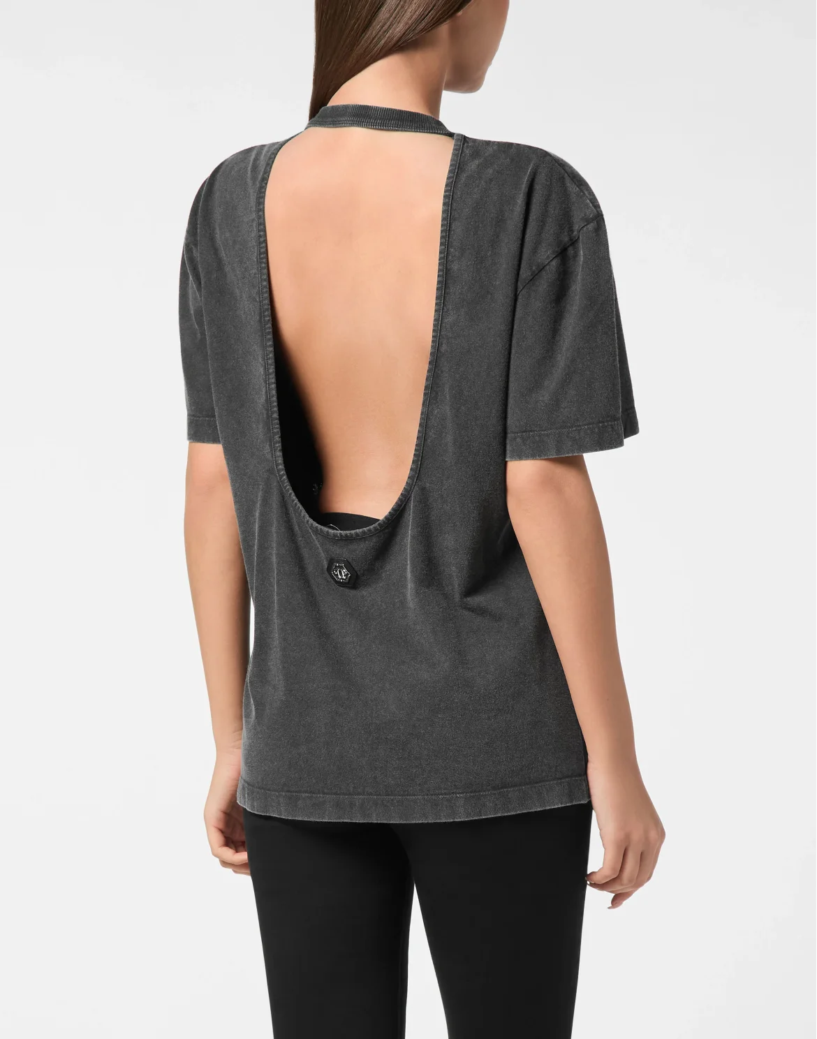 Open Back Man Fit T-Shirt Love Plein, цвет: Черный
