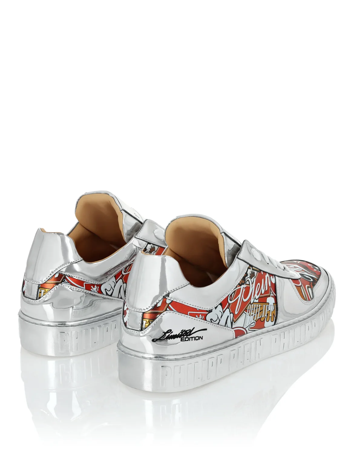 Mirror Leather Low Top Sneakers Golden Eagle, цвет: Серебристый