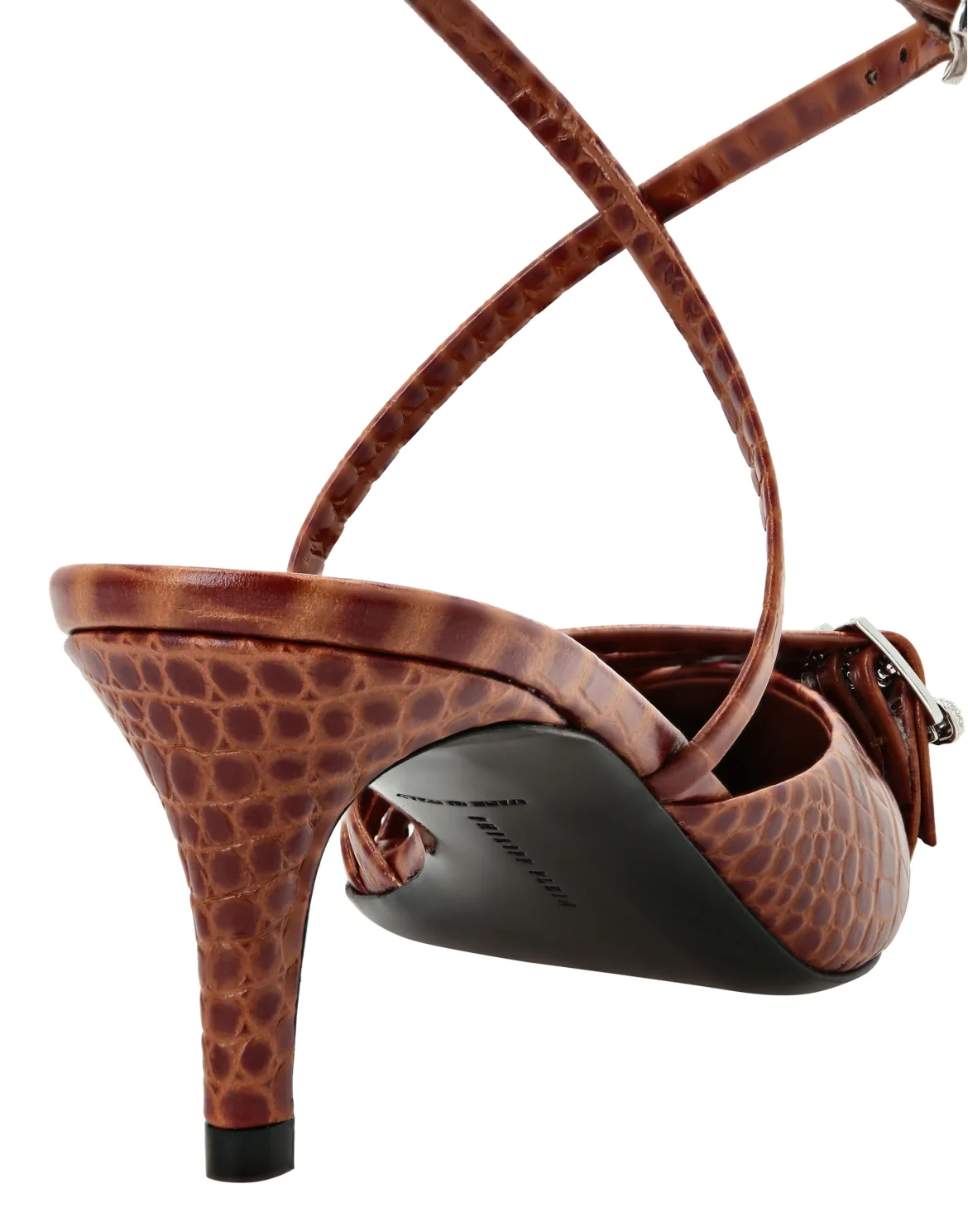Multi-Strap Low-Heel Slingback Cocco Print, цвет: Коричневый