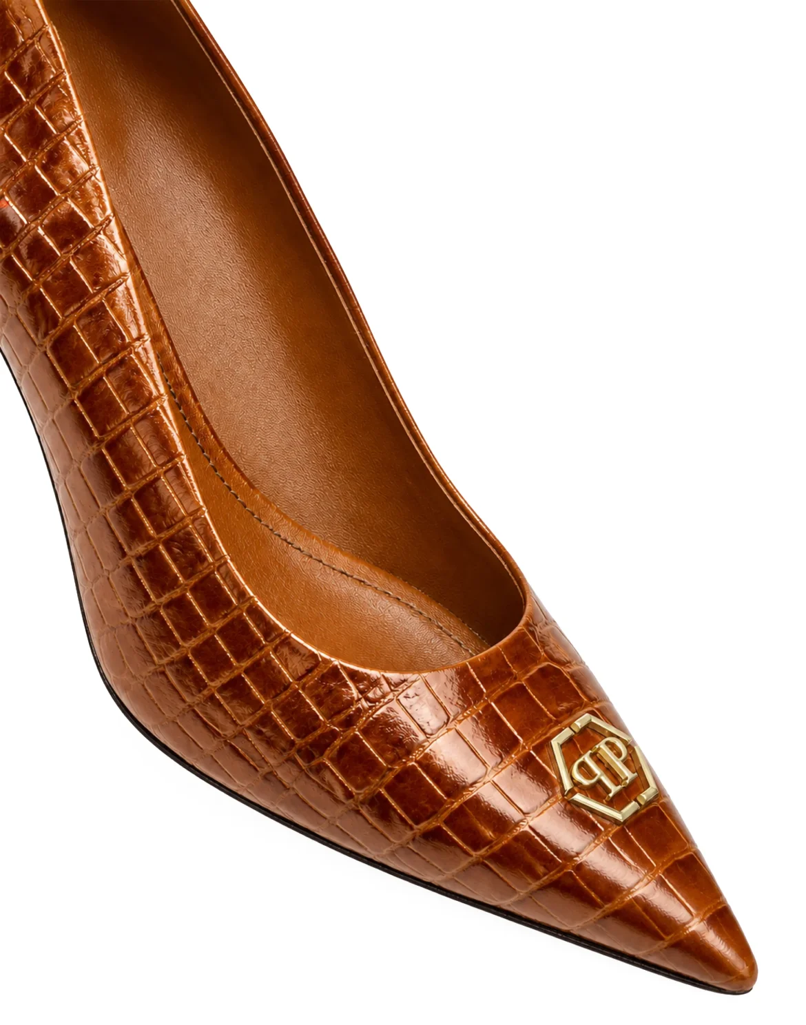 Decollete Mid Heels 6 Cocco Hexagon, цвет: Коричневый