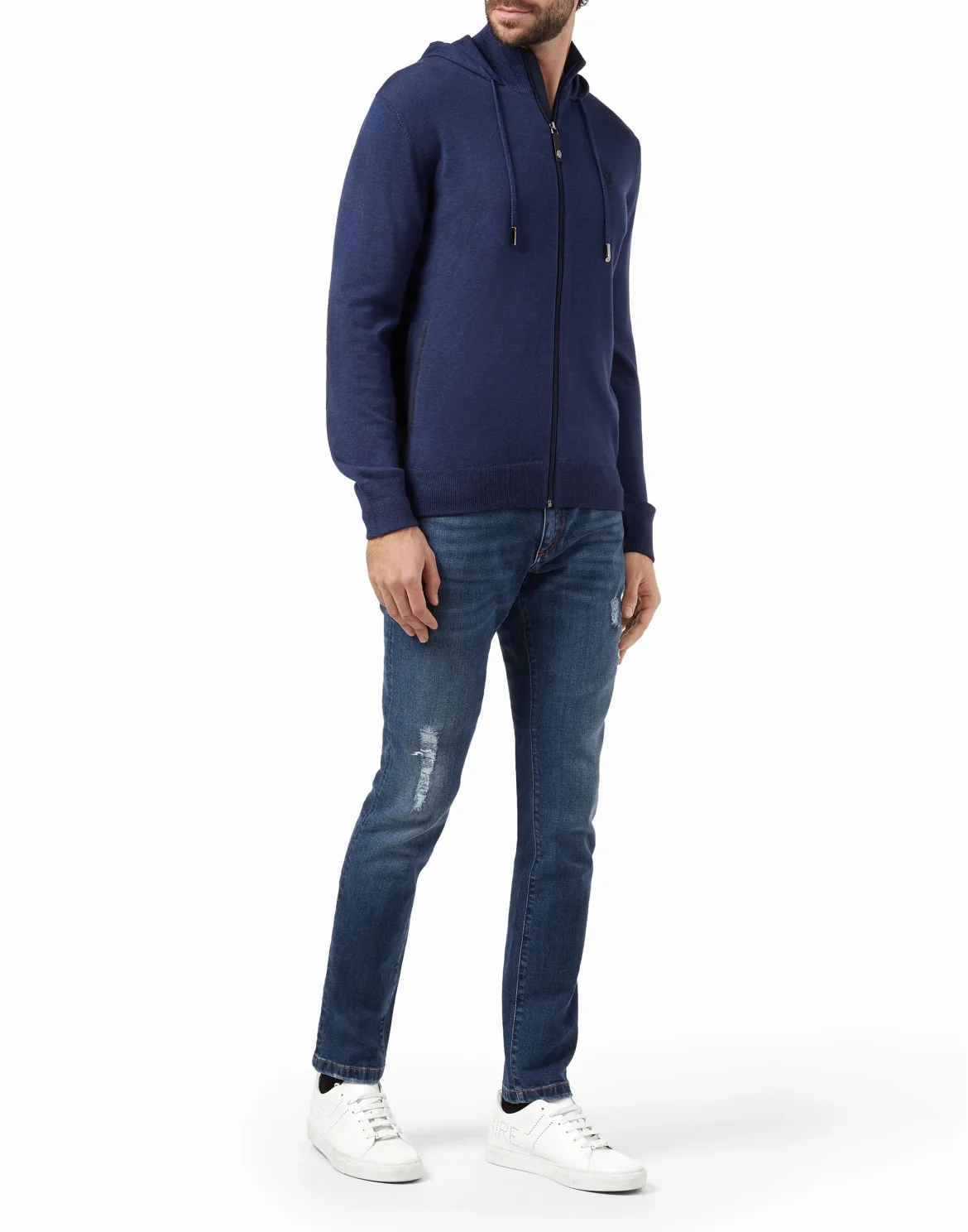 Knit hoodie Crest, цвет: Синий