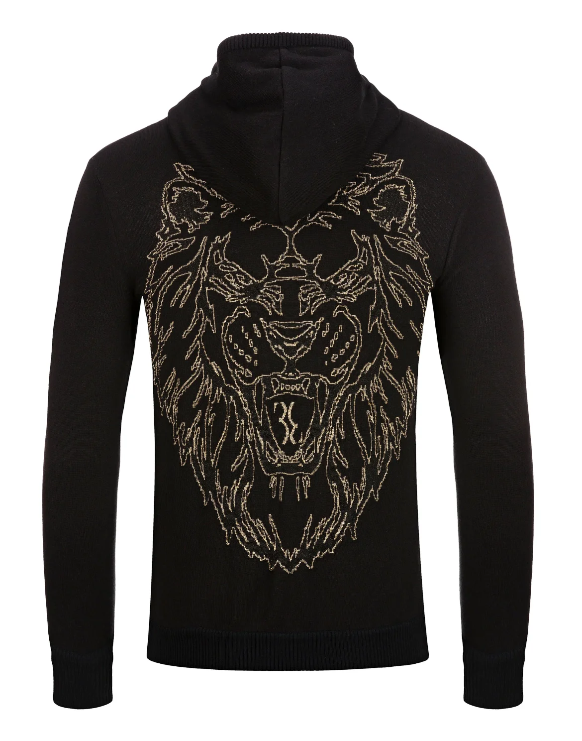 Knit hoodie Lion, цвет: Черный