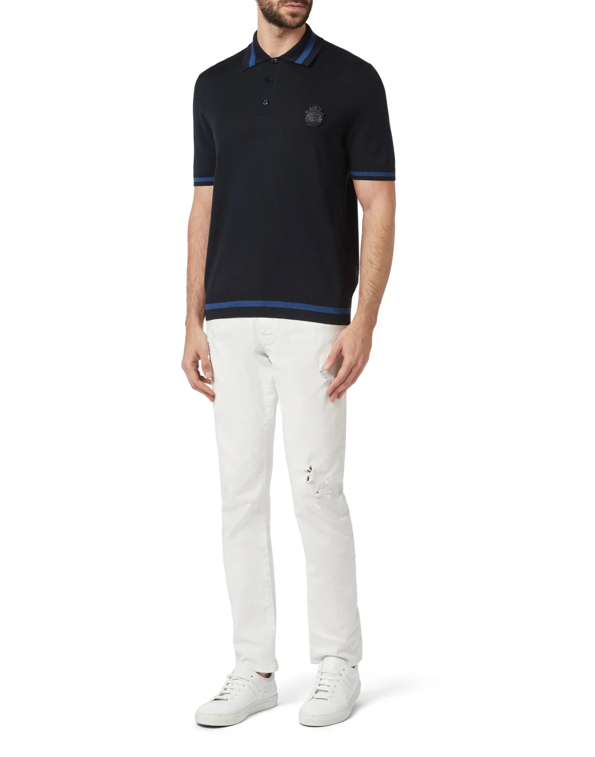 Pullover Polo-Neck SS Crest, цвет: Синий