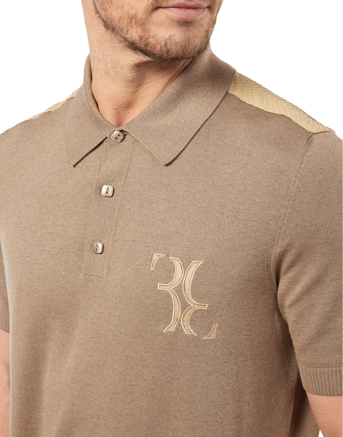 Pullover Polo-Neck SS Double B, цвет: Бежевый