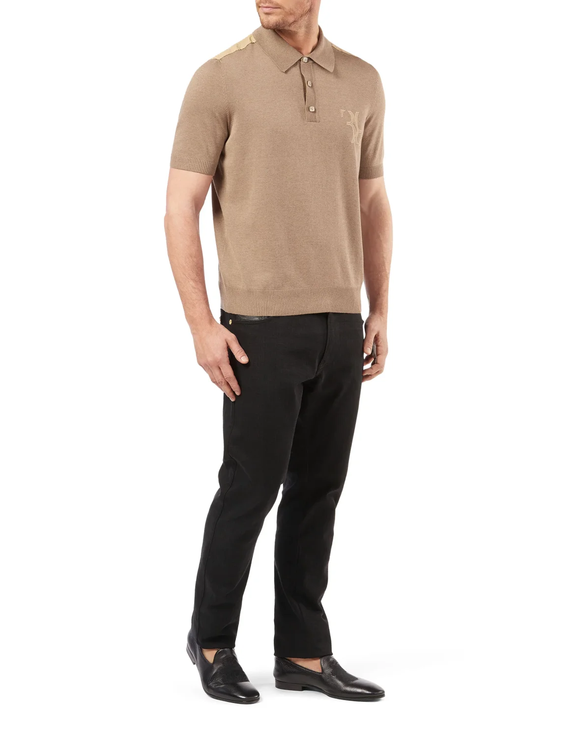 Pullover Polo-Neck SS Double B, цвет: Бежевый